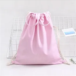 Drawstring Fashion Multifunctional 1 PC Pure Colour Backpack Women Girls Shoulder Bag Canvas Beach Small Mini Travel Bags