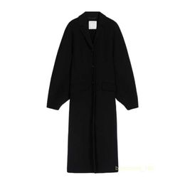 Women's Coat Cashmere Coat Luxury Coat MAX Maras Womens Pure Wool Double Layered Black Long Coat