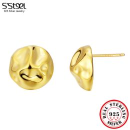 Earrings S'STEEL 925 Sterling Silver Irregular Studs Gold Earrings For Women Trendy Luxury Tragus Piercing Earing Party Fine Jewellery