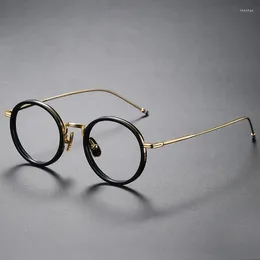 Sunglasses Frames Top Quality Acetate Titanium Optic Glasses Frame Men Women Vintage Designer Round Eyeglass Fashion Computer Eyewear