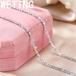 Necklaces Authentic Italian S925 Sterling Silver Necklace Sparkling Clavicle Chain Sweater Chain High Jewelry For Woman Charm Jewelry Gift
