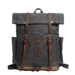 Backpack Design Men Outdoor Vintage Canvas Waterproof Laptop Bag Travel Large Capacity Portable Male Rucksack