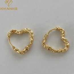 Earrings XIYANIKE 2022 Summer Heart Hoop Earrings For Women Girl Sexy New Fashion Trendy Jewelry Gift Party Wedding pendientes mujer