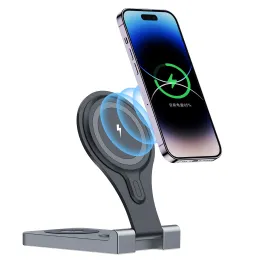 Chargers Metal 3 in 1 Foldable Wireless Charger Stand for iPhone 15 14 13 Portable Magnetic Fast Charging Station for Apple Watch Airpod