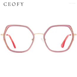 Sunglasses Frames Ceofy 2024 Women Acetate Metal Eyeglasses Frame Retro Brand Design Prescription Myopia Optical High Quality