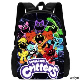 Bags Smiling Critters Backpack for Child Cartoon School Bag For Boy Girls Large Capacity Kids Bag Durable and Softback For Gift