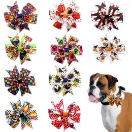 Dog Apparel 10pcs Halloween Accessories Slidable Pet Bow Tie Collar Supplies Handmade Charms Grooming Products