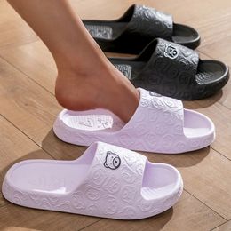 Fashion Summer Couple Nonslip Flat Slides Lithe Thin Seabeach Sandals Men Women Casual Slippers Ladies Home Indoor Flip Flops 240420