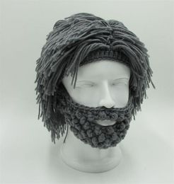 Wig Beard Hats Hobo Mad Scientist Caveman Handmade Knit Warm Winter Cap Men Women Halloween Gifts Funny Party Beanies 5 Colours 224750487