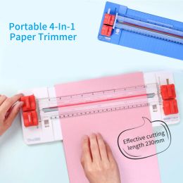 Heads Creative 4in1 Paper Cutter Hine 9 Inch Paper Trimmer with Wave Straight Fold Line Cutter Head Planner Cards Photo Cutter