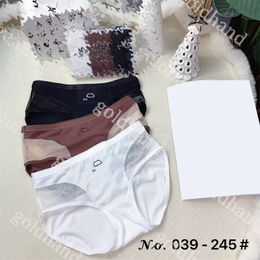 3pcs/Box Womens Panties Sexy Lace Lacework Panties Designer Pure Cotton Briefs Solid Colour Panties