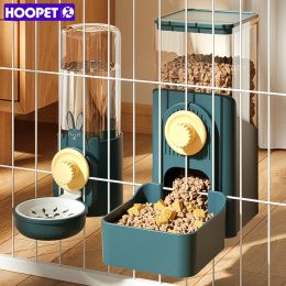 Feeding HOOPET Automatic Pet Bowls Cage Hanging Feeder Dog Water Bottle Food Container Dispenser Bowl for Puppy Cats Pet Feeding Product