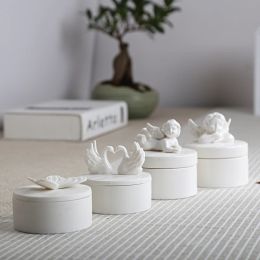 Jars Butterfly Ceramic Cans Angel Ceramic Jar Jewellery Box Wedding Stud Earrings Necklace Accessories Storage Tank Ceramic Sugar Gift