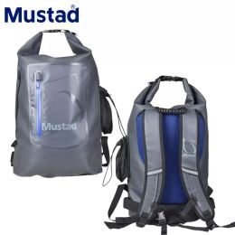 Accessories Mustad Mb010 Backpack Pvc Multipurpose Waterproof Bag Large Capacity Outdoor Sports Tackle Fishing Bags Pesca Lure Side Mesh