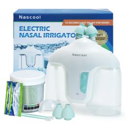 Aspirators# Nascool Electric Nasal Irrigation System with 50 SaltPods Suction Irrigator Nose Washer Sinus Rinse Device Cleaner Machine