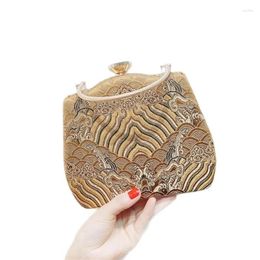 Evening Bags S Women Embroidery Metal Handel Wedding Wallets Banquet Clutch Purse Drop