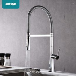 Kitchen Faucets Modern Wind Sink And Cold Water Faucet Zinc Alloy Pull Splashproof