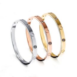 Screw Bracelet Designer Bracelets Luxury Jewellery Women Bangle Classic ca Titanium Steel Alloy Gold-Plated Craft Colours Gold/Silver/Rose Never Fade Not Allergic