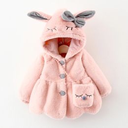 Coats Winter Newborn Baby Girls Clothes Outer Hooded Fake Fur Cotton Coat Jacket For Girls Baby Clothing 1st Birthday outerwear coats