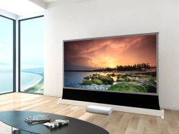 150 Inch Max 8K ALR T Prism UST Ultra Short Throw Projector Screen 3D Ambient Light Rejecting Projection Curtain Frame Included