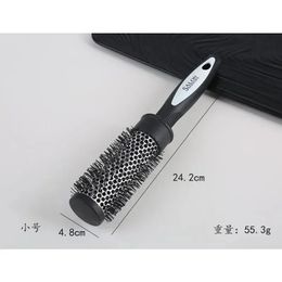 2024 new Hair Styling Hair Brush Nylon Comb Cylinder Curly Hair Rolling Comb Thermal Aluminium Tube Round Barrel Comb Curly Toolfor Cylinder