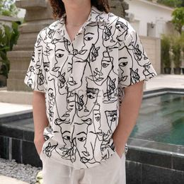 Men's T Shirts 2024 portrait printed short sleeved shirt, new summer shirt, men's casual loose top Man Tees Polos tops