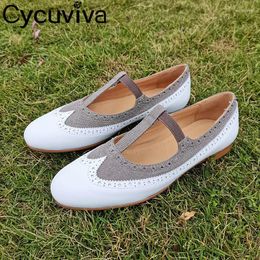 Dress Shoes 2024 Style Spring Women's Genuine Leather Flat Loafers Low Heel Street Fashion Ballet Flats Casual Female