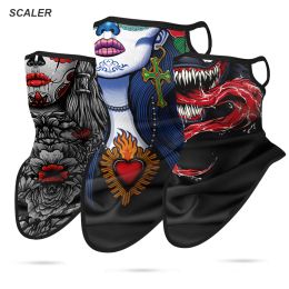 Scarves 3d Motorcycle Face Masks Triangle Scarf Comics Movie Bandana Headband Halloween Mask Venom Neck Masks Windproof Face Shield Mask