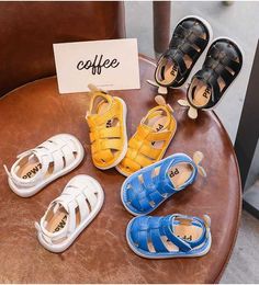 Slipper Child Shoes Cute Girl Princess Shoes New Baby Soft Sole Walking Shoe Summer Boy Breathable Leisure Sandals Y240423