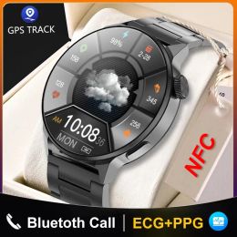 Microphones 2023 Nfc Smart Watch Men Gps Track Bluetooth Call Sport Watch Wireless Charging Custom Dial Heart Rate Ecg Smartwatch for Xiaomi