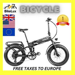 Bikes 48V17Ah1000W 20inch Fat Tyre Powerful Electric Bicycle PX6 Foldable EBike 750W Brushless Motor Adult Electric Bike Snow Bicycle Y240423