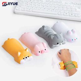 Mouse Pads Wrist Rests Cute Wrist Rest Support For Mouse Pad Computer Laptop Arm Rest for Desk Ergonomic Kawaii Cartoon Office Supplies White-collar Y240423