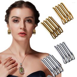 Stud Earrings Women Vintage Inspired Design Earring Chunky 18k Gold Plated Rectangular Ribbed Girl Simple Jewellery Gifts