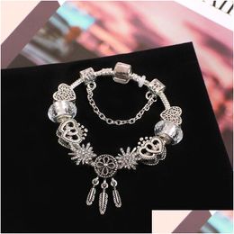 Beaded Strands Bracelet High Quality Heart Glass Beads Dream Catcher Sier Alloy Jewellery Drop Delivery Bracelets Dhcid