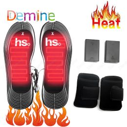 Insoles Warm Heated Insoles Battery Electric Heating Socks Pad Winter Outdoor Foot Warmer Cushion Washable Carbon Fibre Thermal Insoles