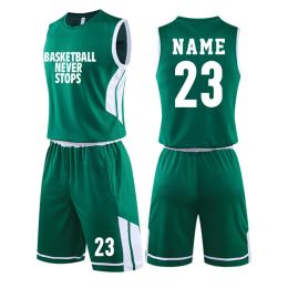 Basketball Customised Men basketball training jersey set blank college tracksuit Youth Unisex Basketball Uniforms suit Kids and Women