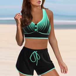 Women's Swimwear 3d Print Women Swimsuit High Waist Bikini Sexy Push Up Tankinis Set Hawaiian Boyshort Female