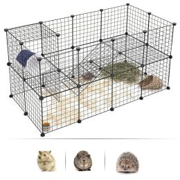 Cages DIY Combination Wire Mesh Pet Cage dog Cat Rabbit Cage Multi Function Fence Iron Cage Guinea Pig Metal Hamster Cages