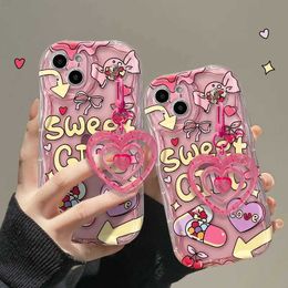 Cell Phone Bumpers Candy Sweet Girl With Pendant Wave TPU for iPhone 13 12 Mini 11 Pro Max 14 Pro X XS Max 7 8 Plus SE Soft Phone ShockProof Case Y240423