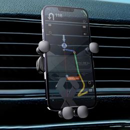 Cell Phone Mounts Holders Gravity Car Phone Holder Air Vent Outlet Clip Universal Phone Mount For Car Support Telephone Mobile Phone Holder In Car New Y240423