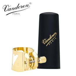 Saxophone France Vandoren LC08P Optimum Ligature and Plastic Cap for Tenor Saxophone Gilded with 3 Interchangeable Pressure Plates