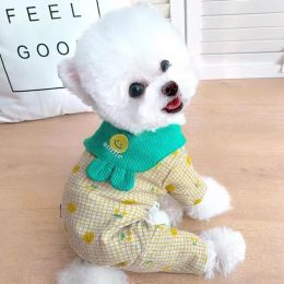 Dresses Pet Warm Jumpsuit Autumn Winter Medium Small Dog Clothes Wool Skirt Plaid Coat Kitten Puppy Cute Pajamas Yorkshire Poodle