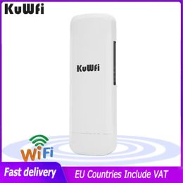 Routers Kuwfi 300Mbps Wifi CPE Router 2.4G 2KM Wifi Repeater Wifi Extender Wireless Bridge Access Point For Wireless Camera LED Display