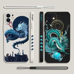 Cell Phone Bumpers Cute Cool Blue Ice Dragon Phone Case For Redmi Note 12 12S 11 11S 11T 10 10A 10T 10S 9T 9 8 7 Pro Plus 10C 9A 4G 5G Cover Y240423