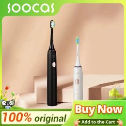 Heads SOOCAS X3U Ultrasonic Toothbrush USB Rechargeable Waterproof For Adult