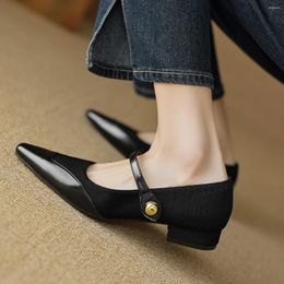 Casual Shoes 2024 For Women Classic British Style Mary Jane Low Top Pointed Toe Loafers Comfortable Soft