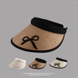 Berets Women Summer Visors Hat Foldable Sun Wide Large Brim Beach Hats Straw Femme UV Protection Cap UPF50