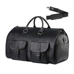 Garment Bag For Travel Convertible Carry On Duffel PU Men Waterproof Large 2 In 1 Suit Dress Business 240419