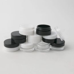 Analyzer 200pcs/lot 1g 2g Mini Travel Clear White Black Cream Jar Small Cosmetic Plastic Container Empty Sample Makeup Pot