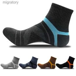 Men's Socks Mens Merino wool compression socks black washed cotton socks mens basketball sports socks yq240423